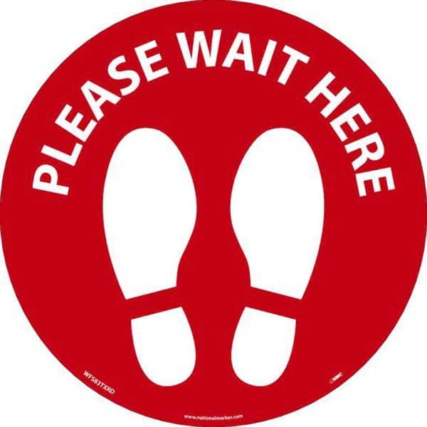 NMC - "Please Wait Here" Adhesive-Backed Floor Sign - A1 Tooling