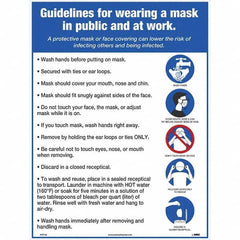 NMC - "COVID 19 - Guidelines for Wearing a Mask in Public and at Work", 18" Wide x 24" High, Paper Safety Sign - A1 Tooling