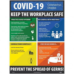 NMC - "COVID 19 - Keep the Workplace Safe", 18" Wide x 24" High, Paper Safety Sign - A1 Tooling