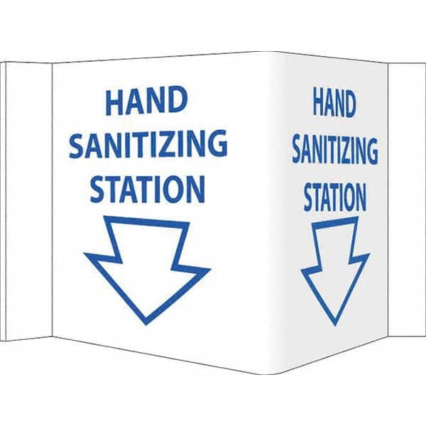 NMC - "Hand Sanitizing Station", 12" Wide x 6" High, Vinyl Safety Sign - A1 Tooling