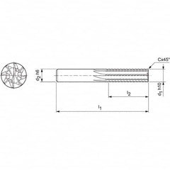 Mapal - Spiral Router Bits Cutting Diameter (mm): 4.00 Number of Flutes: 8 - A1 Tooling