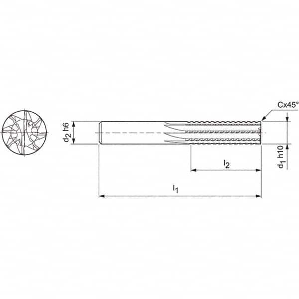 Mapal - Spiral Router Bits Cutting Diameter (mm): 8.00 Number of Flutes: 8 - A1 Tooling