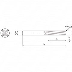 Mapal - Spiral Router Bits Cutting Diameter (mm): 5.00 Number of Flutes: 8 - A1 Tooling