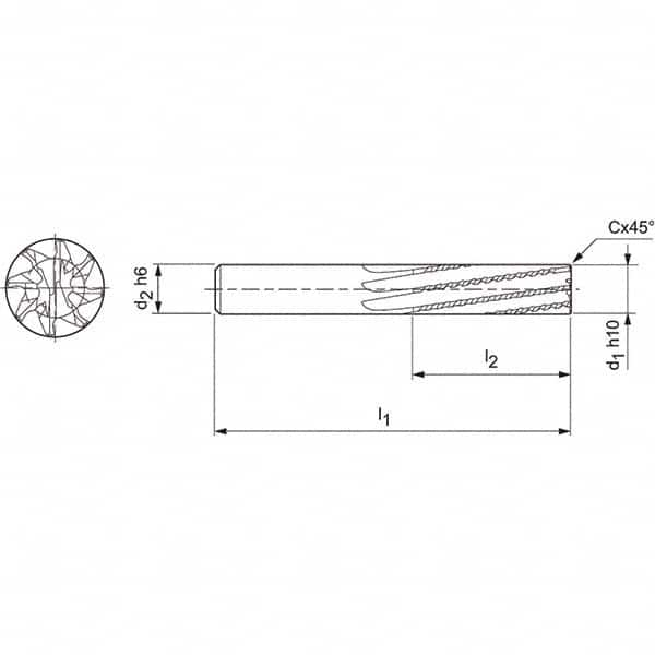 Mapal - Spiral Router Bits Cutting Diameter (mm): 8.00 Number of Flutes: 8 - A1 Tooling