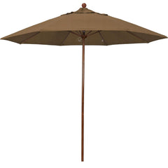 Patio Umbrellas; Diameter (Feet): 9; Height (Feet): 8.583; Fabric Color: Woven Sesame; Base Included: No; Canopy Fabric: Olefin; Fade Resistant: Yes; Additional Information: Push Lift; Frame Material: Aluminum