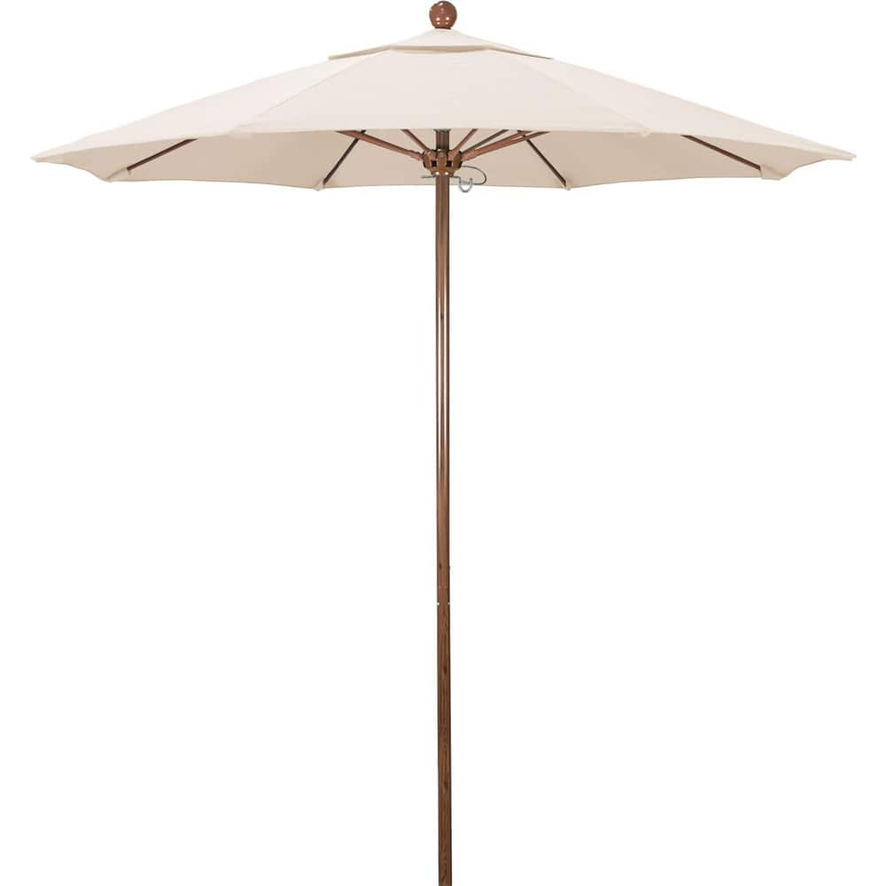 Patio Umbrellas; Diameter (Feet): 7.5; Height (Feet): 8.000; Fabric Color: Canvas; Base Included: No; Canopy Fabric: Pacifica; Fade Resistant: Yes; Additional Information: Push Lift; Frame Material: Aluminum