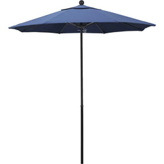 Patio Umbrellas; Diameter (Feet): 7.5; Height (Feet): 7.698; Fabric Color: Frost Blue; Base Included: No; Canopy Fabric: Olefin; Fade Resistant: Yes; Additional Information: Push Lift; Frame Material: Fiberglass