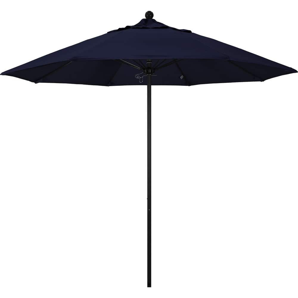 Patio Umbrellas; Diameter (Feet): 9; Height (Feet): 8.583; Fabric Color: Navy; Base Included: No; Canopy Fabric: Pacifica; Fade Resistant: Yes; Additional Information: Push Lift; Frame Material: Aluminum