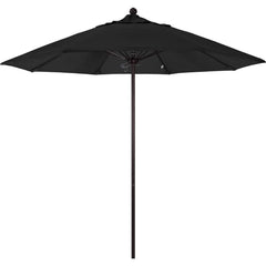 Patio Umbrellas; Diameter (Feet): 9; Height (Feet): 8.583; Fabric Color: Black; Base Included: No; Canopy Fabric: Pacifica; Fade Resistant: Yes; Additional Information: Push Lift; Frame Material: Aluminum