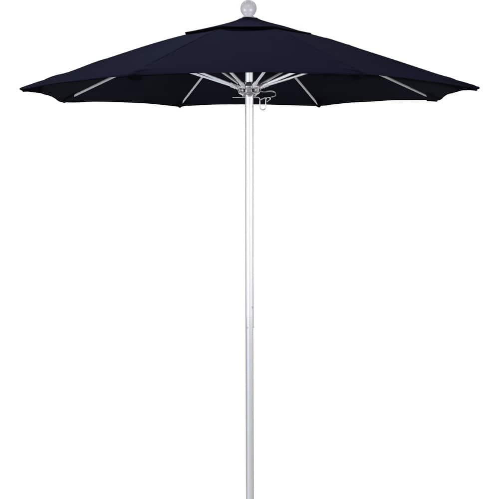 Patio Umbrellas; Diameter (Feet): 7.5; Height (Feet): 8.000; Fabric Color: Navy; Base Included: No; Canopy Fabric: Pacifica; Fade Resistant: Yes; Additional Information: Push Lift; Frame Material: Aluminum