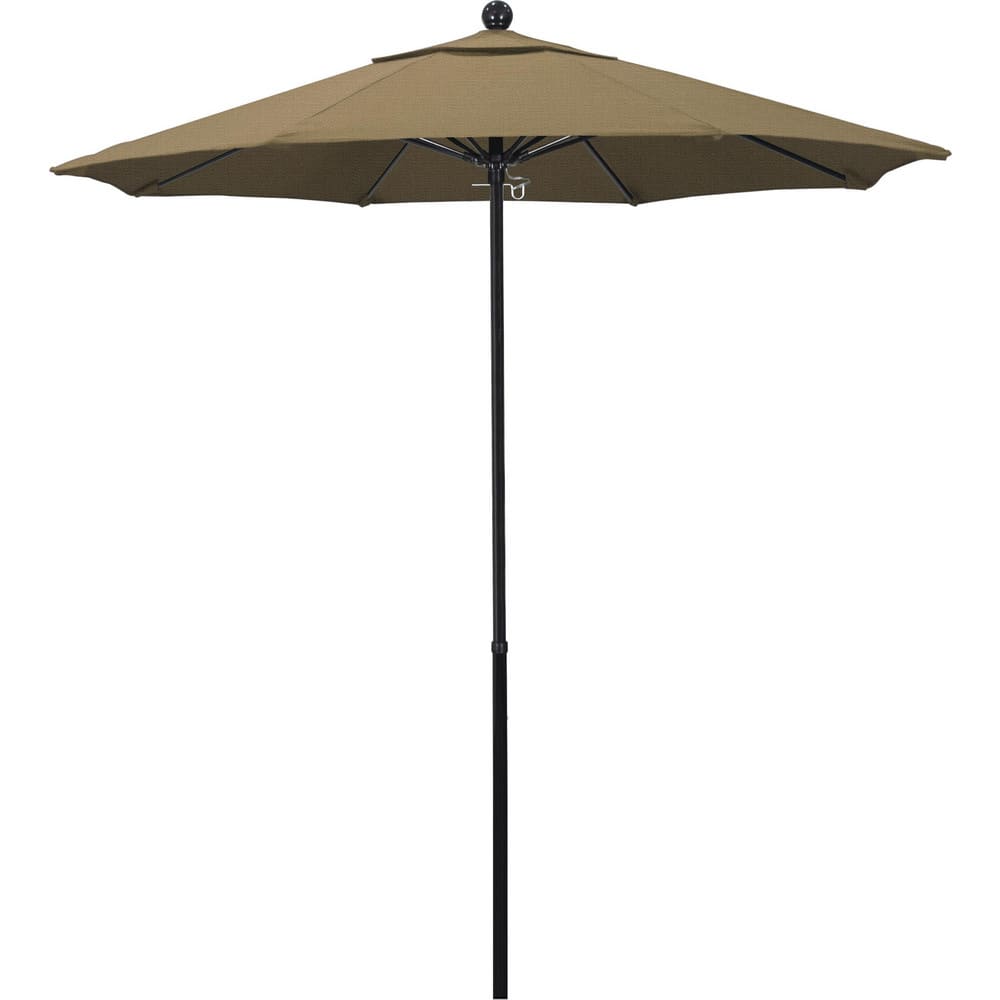 Patio Umbrellas; Diameter (Feet): 7.5; Height (Feet): 7.698; Fabric Color: Straw; Base Included: No; Canopy Fabric: Olefin; Fade Resistant: Yes; Additional Information: Push Lift; Frame Material: Fiberglass