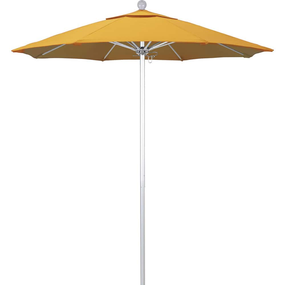 Patio Umbrellas; Diameter (Feet): 7.5; Height (Feet): 8.000; Fabric Color: Yellow; Base Included: No; Canopy Fabric: Pacifica; Fade Resistant: Yes; Additional Information: Push Lift; Frame Material: Aluminum