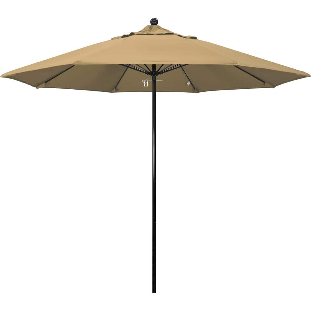 Patio Umbrellas; Diameter (Feet): 9; Height (Feet): 8.750; Fabric Color: Champagne; Base Included: No; Canopy Fabric: Olefin; Fade Resistant: Yes; Additional Information: Push Lift; Frame Material: Fiberglass