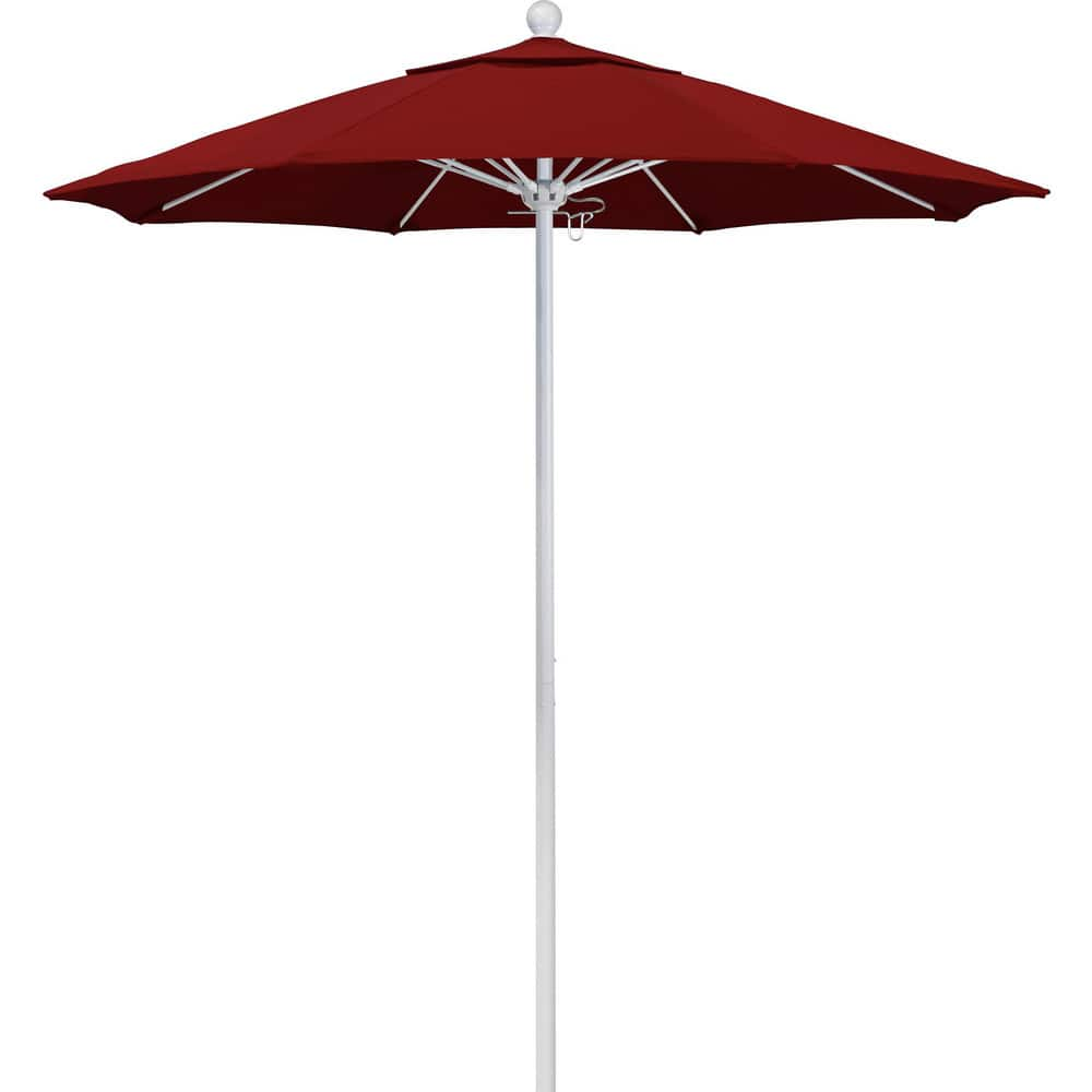 Patio Umbrellas; Diameter (Feet): 7.5; Height (Feet): 8.000; Fabric Color: Red; Base Included: No; Canopy Fabric: Pacifica; Fade Resistant: Yes; Additional Information: Push Lift; Frame Material: Aluminum