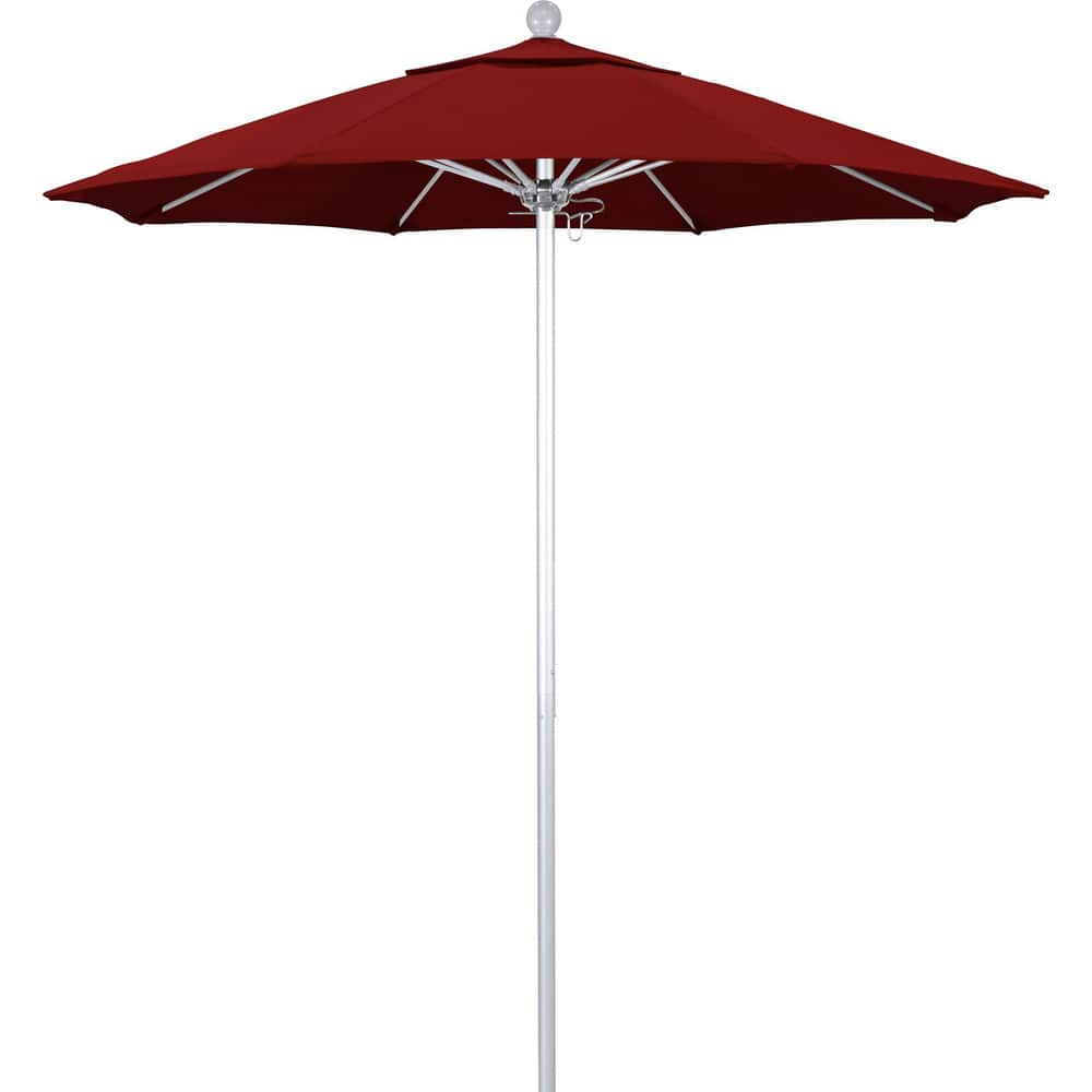 Patio Umbrellas; Diameter (Feet): 7.5; Height (Feet): 8.000; Fabric Color: Red; Base Included: No; Canopy Fabric: Pacifica; Fade Resistant: Yes; Additional Information: Push Lift; Frame Material: Aluminum