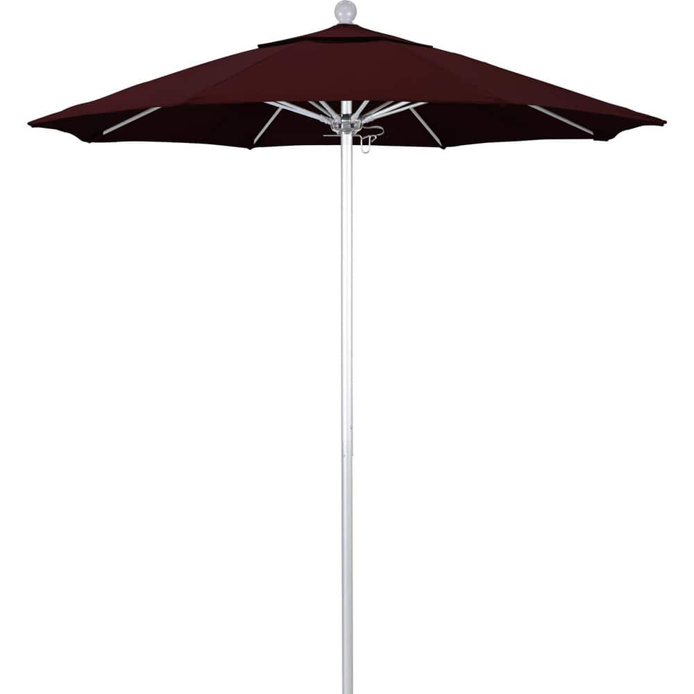 Patio Umbrellas; Diameter (Feet): 7.5; Height (Feet): 8.000; Fabric Color: Burgundy; Base Included: No; Canopy Fabric: Pacifica; Fade Resistant: Yes; Additional Information: Push Lift; Frame Material: Aluminum