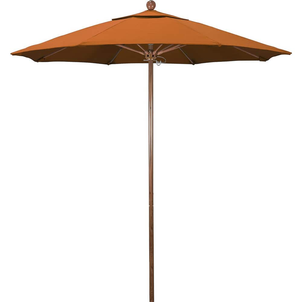 Patio Umbrellas; Diameter (Feet): 7.; Height (Feet): 8.000; Fabric Color: Tuscan; Base Included: No; Canopy Fabric: Pacifica; Fade Resistant: Yes; Additional Information: Push Lift; Frame Material: Aluminum