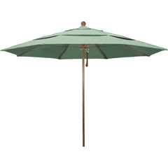 Patio Umbrellas; Diameter (Feet): 11; Height (Feet): 8.917; Fabric Color: Spa; Base Included: No; Canopy Fabric: Pacifica; Fade Resistant: Yes; Additional Information: Pulley Lift; Frame Material: Aluminum