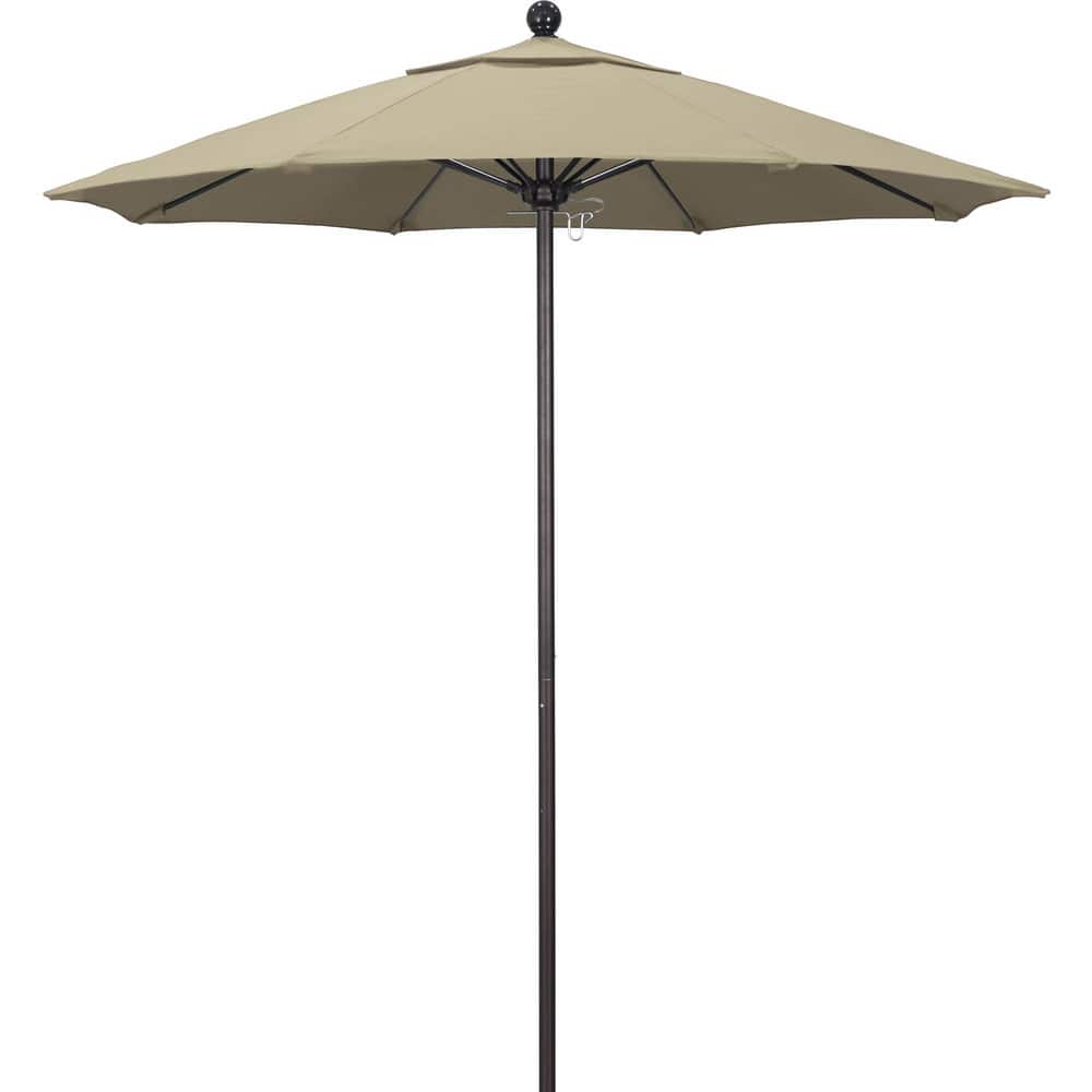 Patio Umbrellas; Diameter (Feet): 7.5; Height (Feet): 8.000; Fabric Color: Beige; Base Included: No; Canopy Fabric: Pacifica; Fade Resistant: Yes; Additional Information: Push Lift; Frame Material: Aluminum