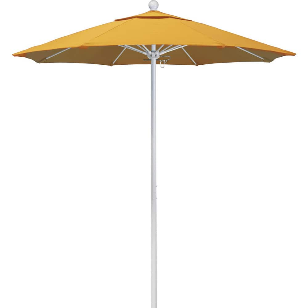 Patio Umbrellas; Diameter (Feet): 7.5; Height (Feet): 8.000; Fabric Color: Yellow; Base Included: No; Canopy Fabric: Pacifica; Fade Resistant: Yes; Additional Information: Push Lift; Frame Material: Aluminum