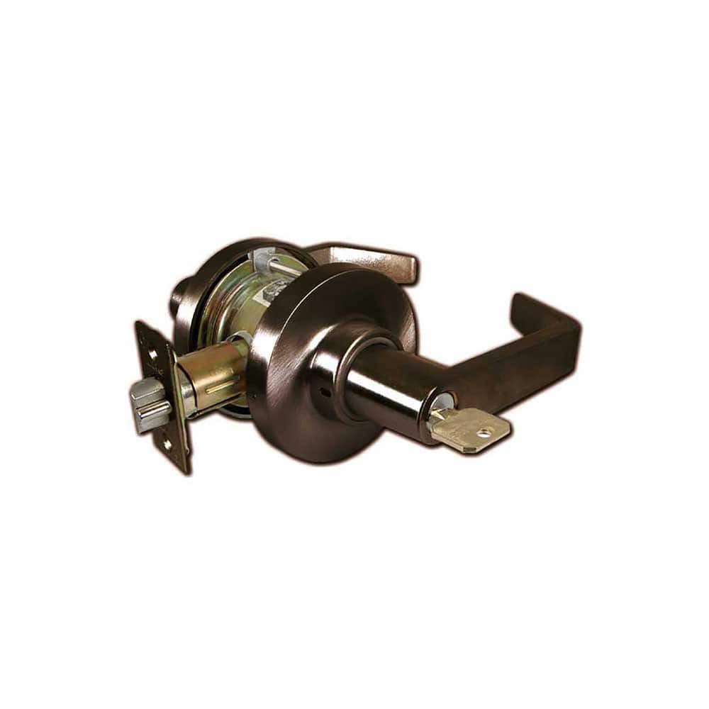 Lever Locksets; Type: Storeroom; Key Type: Keyed Different; Strike Type: ASA Strike; Finish/Coating: Oil Rubbed Bronze; Material: Steel; Material: Steel; Door Thickness: 1 5/8 - 1 7/8; Backset: 2.75; Lockset Grade: Grade 1; Cylinder Type: SFIC Less Core;