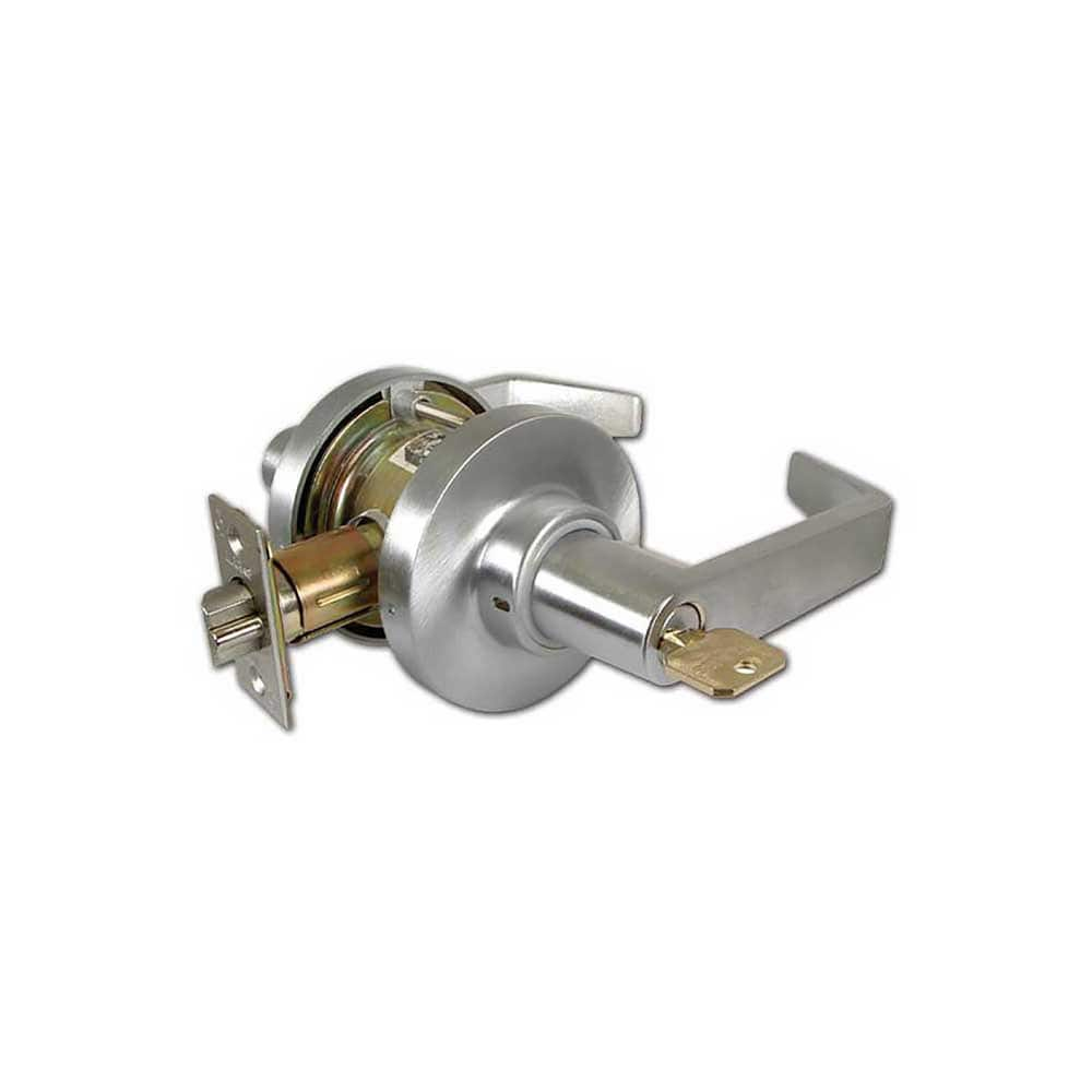 Lever Locksets; Type: Institution; Key Type: Keyed Different; Strike Type: ASA Strike; Finish/Coating: Satin Chrome; Material: Steel; Material: Steel; Door Thickness: 1 5/8 - 1 7/8; Backset: 2.75; Lockset Grade: Grade 1; Cylinder Type: SFIC Less Core; Min