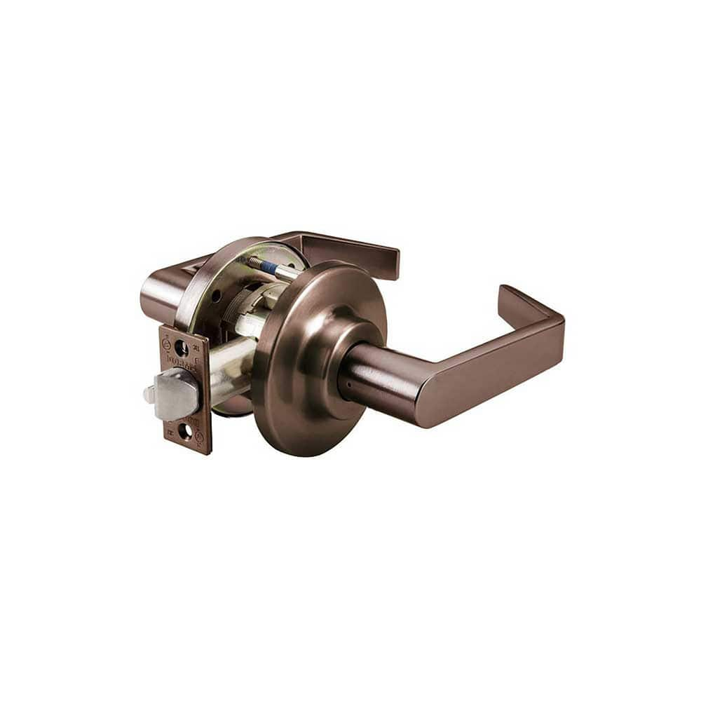 Lever Locksets; Type: Passage/Closet; Key Type: Keyless; Strike Type: ANSI 4-7/8; Finish/Coating: Oil Rubbed Bronze; Material: Steel; Material: Steel; Door Thickness: 1-3/4″ ™2-1/4″ ™; Backset: 2.75; Lockset Grade: Grade 1; Cylinder Type: None; Minimum Or