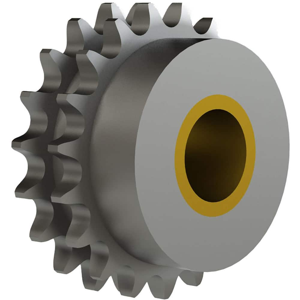 Chain Idler Sprockets; Bore Diameter: 1.0000; Hub Diameter: 3.2500; Pitch: 0.75 in; Compatible Shaft Diameter: 1 in; Number Of Strands: 2; Bearing Type: Plain; Material: Steel; Number of Teeth: 17; Minimum Order Quantity: Steel; Shaft Diameter (Inch): 1 i