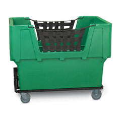 Polyethylene Basket Truck: 18 lb Capacity, 37″ Deep, 48″ Long (2) Rigid & (2) Swivel Wheels, 4″ Wheels, Rubber Casters