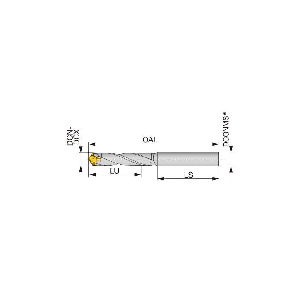 Replaceable Tip Drill: 18 to 18.9 mm Drill Dia, 76 mm Max Depth, 20 mm Straight-Cylindrical Shank Uses DMP Inserts, 164.02 mm OAL, Through Coolant