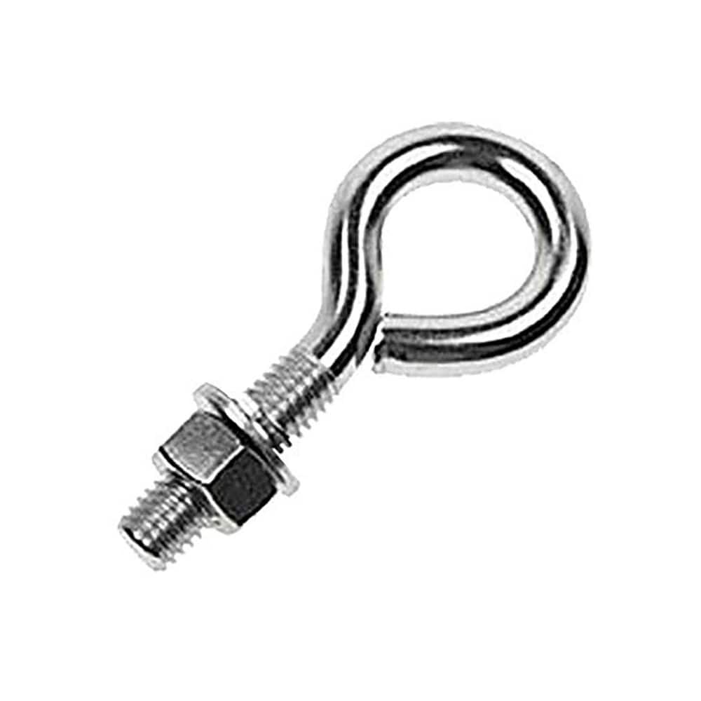 Fixed Lifting Eye Bolt: With Shoulder, 2,000 lb Capacity, 1/2 ™ Thread, Grade 316 Stainless Steel Partially Threaded, 6″ Shank