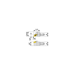 Modular Turning & Profiling Cutting Unit Head: Size QC12, External, Right Hand Uses DXGU Inserts, Through Coolant