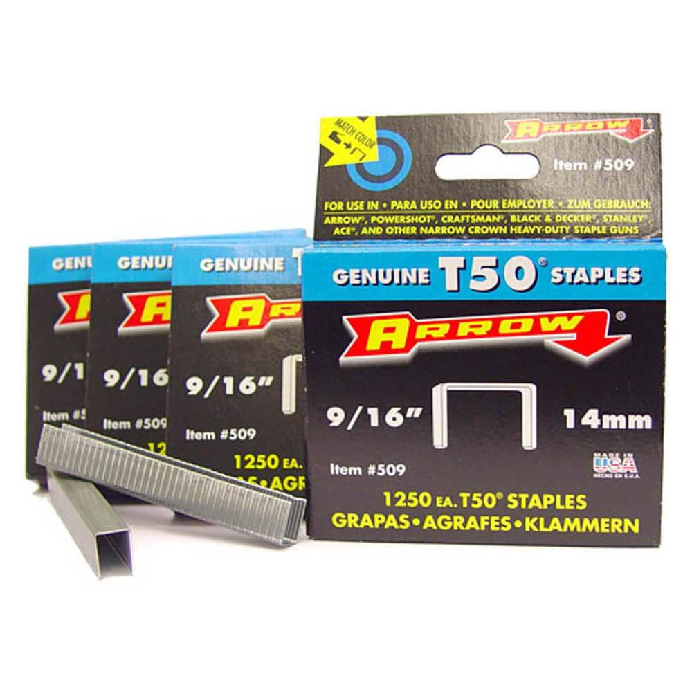 Construction Staples; Staple Type: Wide Crown; Insulated: No; Leg Length: 0.5512; Overall Width: 1; Material: Steel; For Use With: Tacker