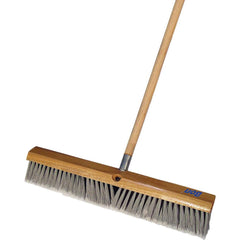 Push Broom: 24″ Wide, Polystyrene Bristle 3″ Bristle Length, Wood Block, Threaded Handle Connection, Handle Included