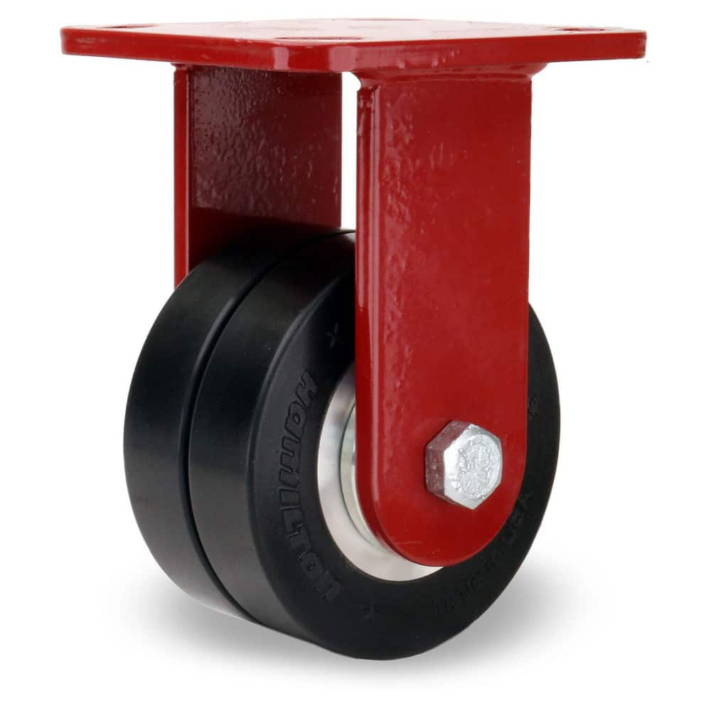 Rigid Top Plate Caster: Polyurethane on Aluminum, 4″ Wheel Dia, 3″ Wheel Width, 1,200 lb Capacity, 5-5/8″ OAH 4.5″ Plate Length, 4″ Plate Width, Non-Marking