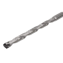 Replaceable Tip Drill: 7.5 to 7.9 mm Drill Dia, 91.1 mm Max Depth, 8 mm Straight-Cylindrical Shank Uses ICP Inserts, 36.6 mm OAL, Through Coolant