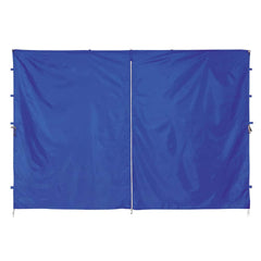 Shelters; Type: Canopy; Width (Feet): 1; Overall Length: 10.00; Center Height: 10 ft; Side Height: 10 ft; Covering Finish: Polyurethane-Coated; Number Of Doors: 1.000; Number Of Sides: 1; Color: Blue; Includes: One Sidewall; Opening Width: 10 ft; Opening