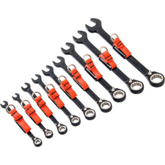 Wrench Sets; Set Type: Combination Wrench; Wrench Size: 1/2 in, 11/16 in, 3/4 in, 3/8 in, 5/16 in, 5/8 in, 7/16 in, 9/16 in, 9/32 in; Material: Steel; Finish: Chrome-Plated; Black; Overall Length: 5 1/2 in to 9 3/4 in; Non-sparking: No; Corrosion-resistan