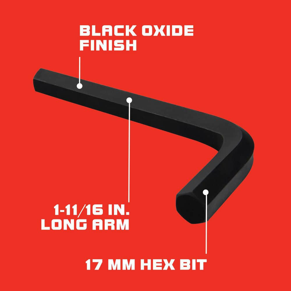 Hex Keys; End Type: Hex; Handle Type: L-Handle; Arm Style: Long; Arm Length: 0.844 in; 2.5 in; Handle Color: Black; Insulated: No; Overall Length: 2.50