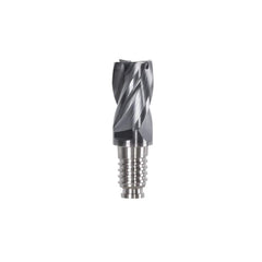 Corner Radius & Corner Chamfer End Mill Heads; Chamfer Angle: 45.000; Connection Type: Duo-Lock 20; Centercutting: Yes; Flute Type: Spiral; Number Of Flutes: 4; End Mill Material: Solid Carbide; Overall Length: 1.57