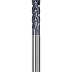 Corner Chamfer End Mill: 0.75″ Dia, 2.25″ LOC, 4 Flute, 0.015″ Chamfer Width, Solid Carbide 5″ OAL, 3/4″ Shank Dia, AlTiN Coated, Centercutting