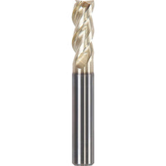 Corner Chamfer End Mill: 0.4724″ Dia, 1.0236″ LOC, 3 Flute, 0.0047″ Chamfer Width, Solid Carbide 3.31 mm OAL, ZrN Coated, Centercutting