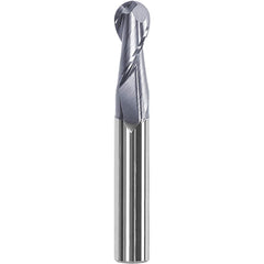 Ball End Mill: 0.2362″ Dia, 0.5118″ LOC, 2 Flute, Solid Carbide AlTiN Coated