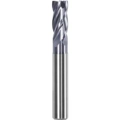 Corner Chamfer End Mill: 0.3819″ Dia, 0.8661″ LOC, 4 Flute, 0.0079″ Chamfer Width, Solid Carbide 2.87 mm OAL, AlTiN Coated, Centercutting