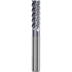 Corner Chamfer End Mill: 0.5512″ Dia, 1.6535″ LOC, 5 Flute, 0.0157″ Chamfer Width, Solid Carbide 4.13 mm OAL, AlTiN Coated