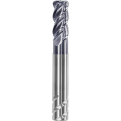 Corner Chamfer End Mill: 0.1875″ Dia, 0.375″ LOC, 4 Flute, 0.006″ Chamfer Width, Solid Carbide 2″ OAL, 1/4″ Shank Dia, AlTiN Coated, Centercutting