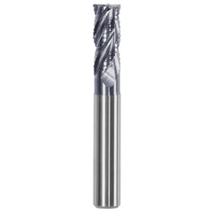 Corner Chamfer End Mill: 0.6299″ Dia, 1.2598″ LOC, 4 Flute, 0.0197″ Chamfer Width, Solid Carbide 3.66 mm OAL, AlTiN Coated, Centercutting