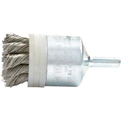 Brush Research Mfg. - 1.13" Brush Diam, Knotted, End Brush - 1/4" Diam Steel Shank, 20,000 Max RPM - A1 Tooling