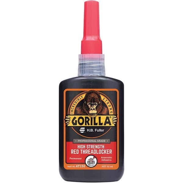 GorillaPro - 50 mL Bottle, Red, High Strength Threadlocker - A1 Tooling