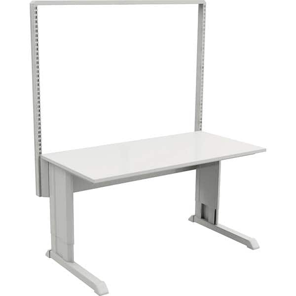 Stationary Work Benches, Tables; Table Type: Laminate Top Concept Frame Work Bench; Leg Style: Manual Height Adjustment; C-Leg (Cantilever); Color: Gray; Load Capacity (Lb. - 3 Decimals): 1100.000; Top Material: Laminate; Top Thickness: 1 in; 1 mm